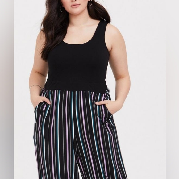 Striped Challis Jumpsuit - Picture 2 of 4